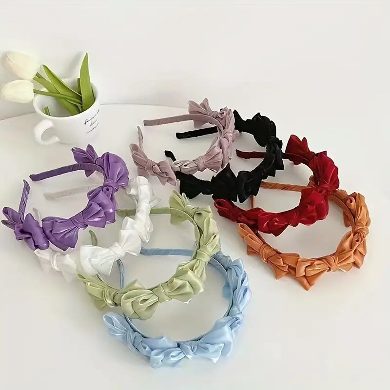 1pc Pleated Bow Hair Clip, Elegant Hair Accessories for Women, Simple Solid Color Headband