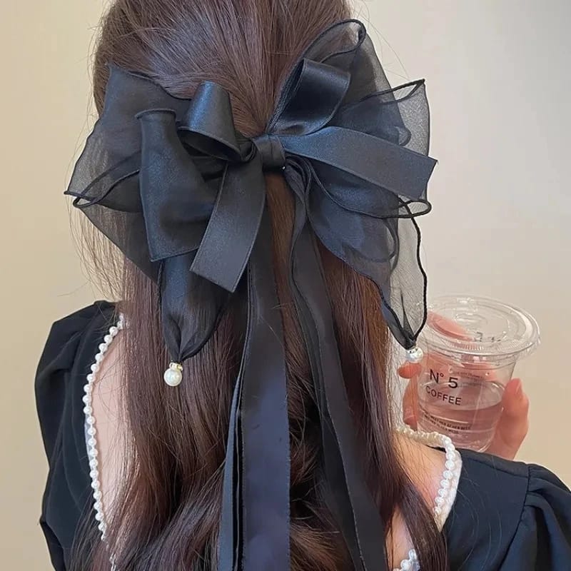 Fashion Chiffon Bow Hair Clip Women Big Elegant Hair Accessories