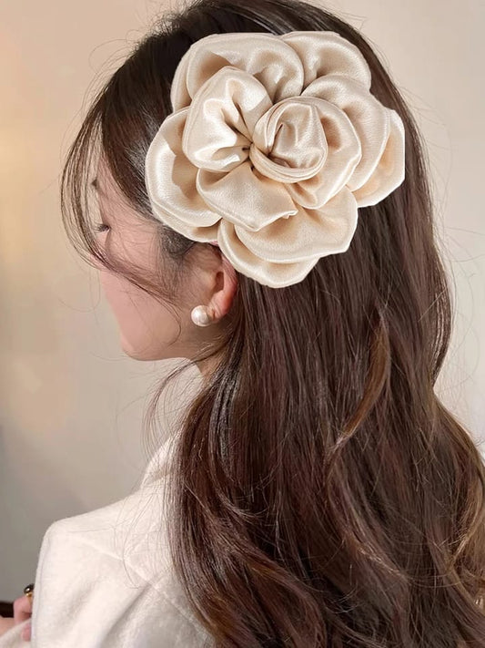 BIG SILK FLOWERS BOW CLIP HAIR ACCESSORIES👑