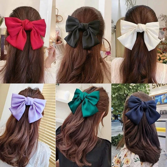 💫6Pcs Fashion Ribbon Bow Hair Clips for Girls Hair Accessories💌