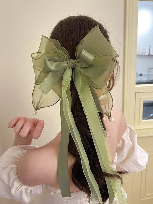 Fashion Chiffon Bow Hair Clip Women Big Elegant Hair Accessories