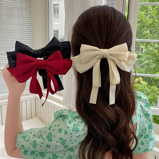 3Pcs Satin Bow Hairpin, Back Of Head Hairpin Hair Accessories 🌻